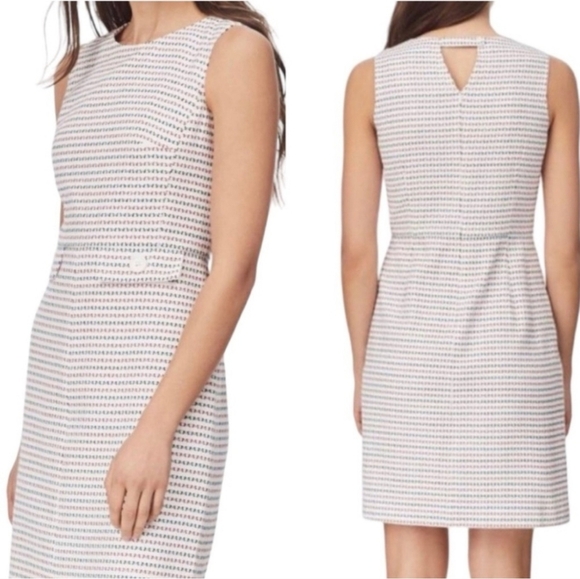Brooks Brothers Cotton Jaqyard Sleeveless Embroidered Shift Career Dress NWOT - Picture 1 of 15